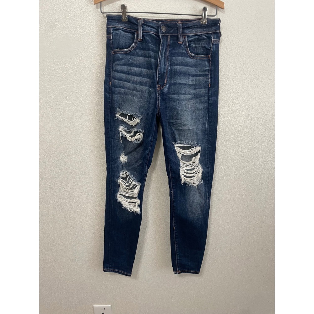 American Eagle Highest Rise Jegging Women 8 Super Stretch Distressed Jeans